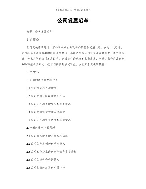 公司发展沿革简版
