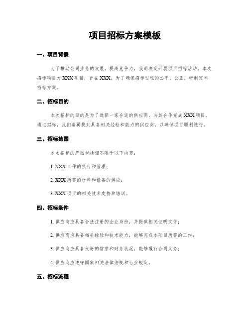 项目招标方案模板