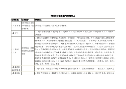 OHSAS标准要素与理解要点范文