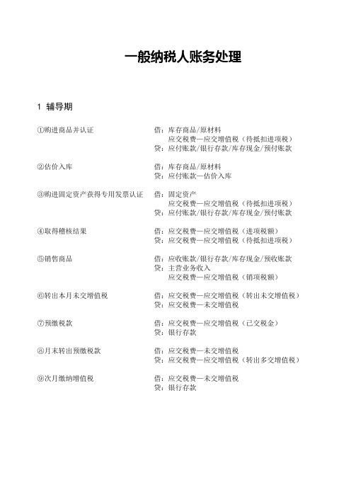 一般纳税人账务处理