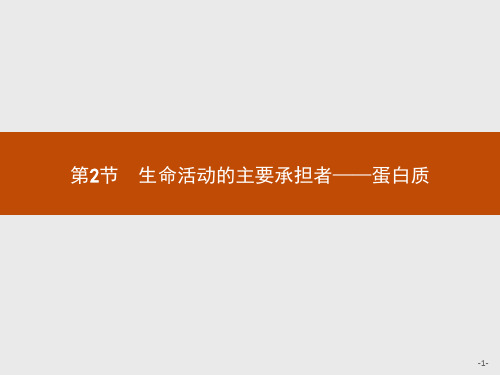 2018版高中生物人教版必修1课件：2.2 生命活动的主要承担者——蛋白质