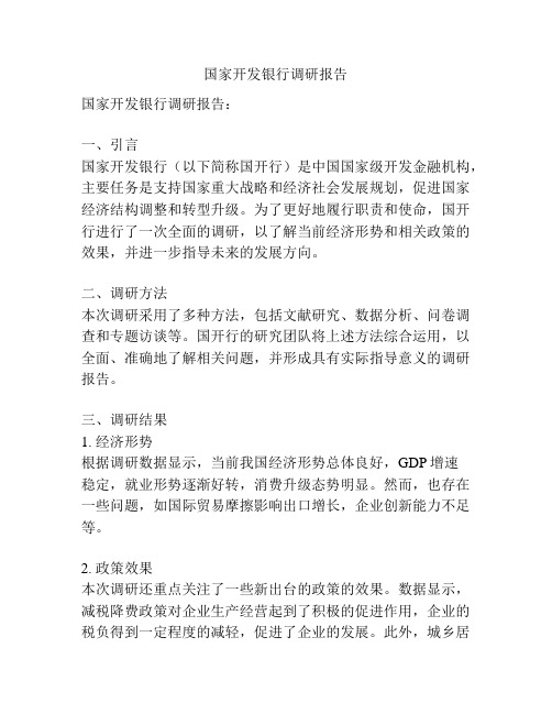 国家开发银行调研报告