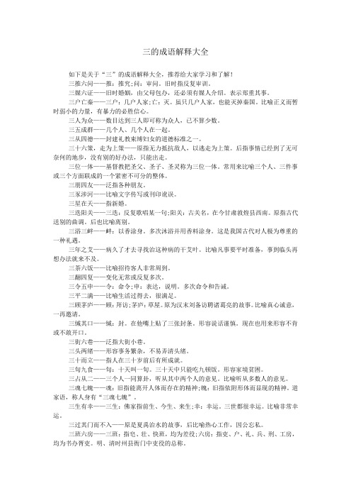 三的成语解释大全