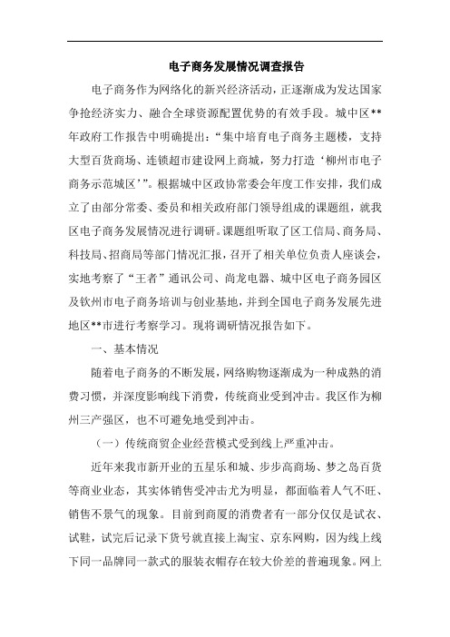 电子商务发展调查报告