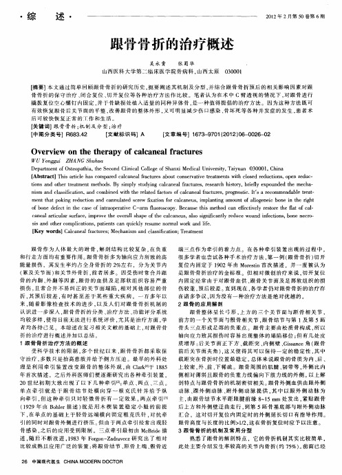 跟骨骨折的治疗概述