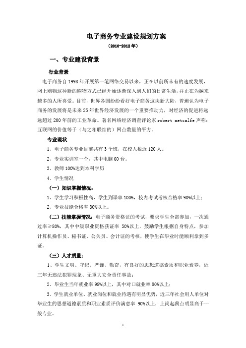 (完整版)电子商务专业建设规划方案