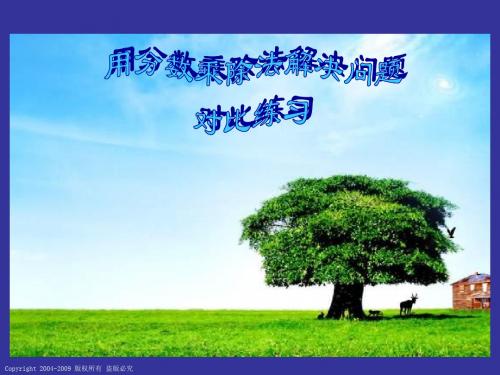 (人教版)六年级数学上册课件分数乘除法应用题对比练习共11页文档
