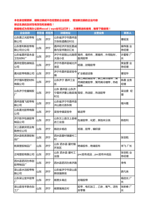 2020新版山东省济宁胶带工商企业公司名录名单黄页联系方式大全96家