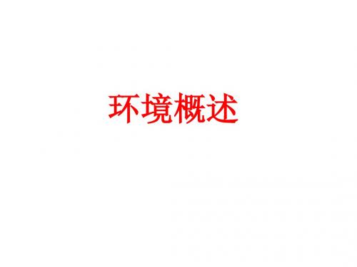 1.1环境及环境问题概述