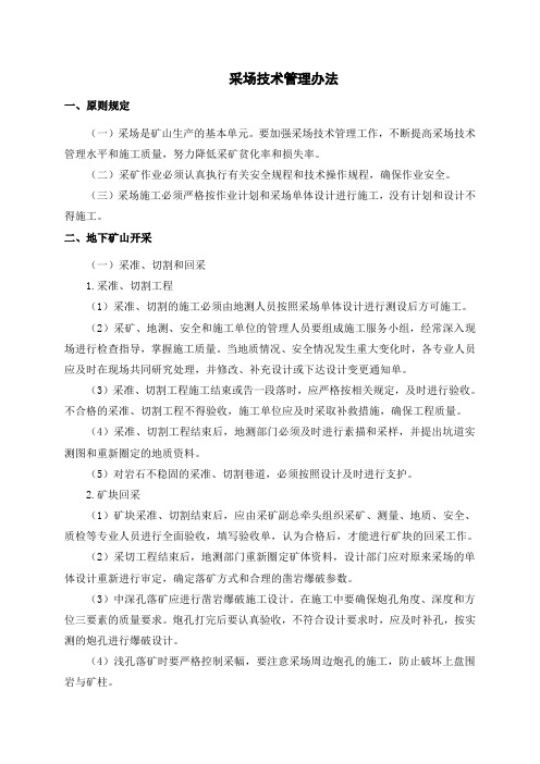 采场技术管理办法
