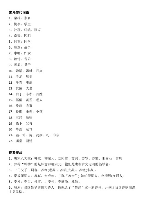 常见借代词语