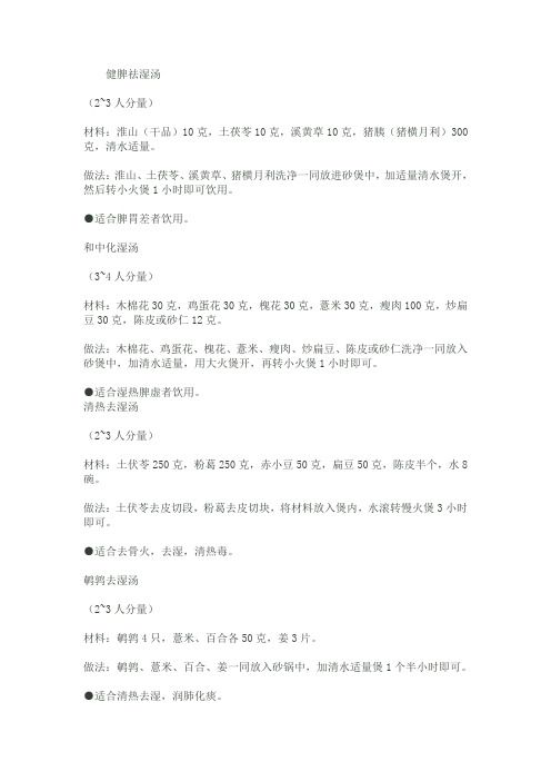 健脾祛湿汤