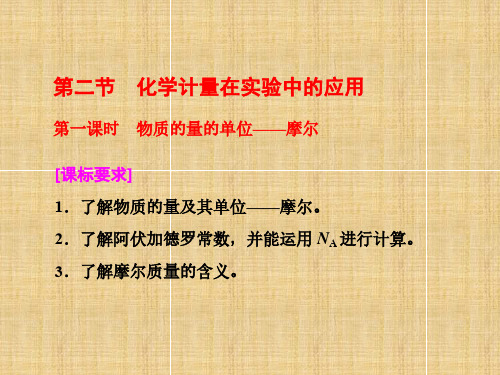 高中化学人教版必修1教学课件：第一章 从实验学化学 2.1物质的量的单位——摩尔