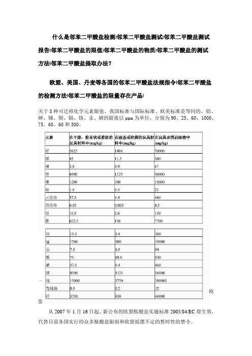 什么是邻苯二甲酸盐检测