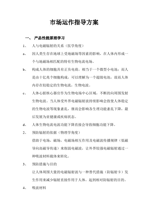 市场运作指导方案