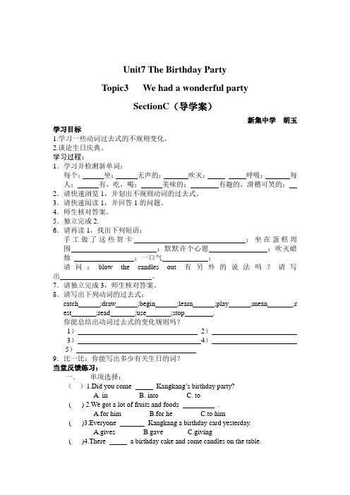We had a wonderful party 导学案