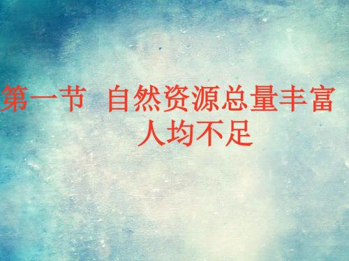 1自然资源总量丰富、人均不足优秀课件.ppt