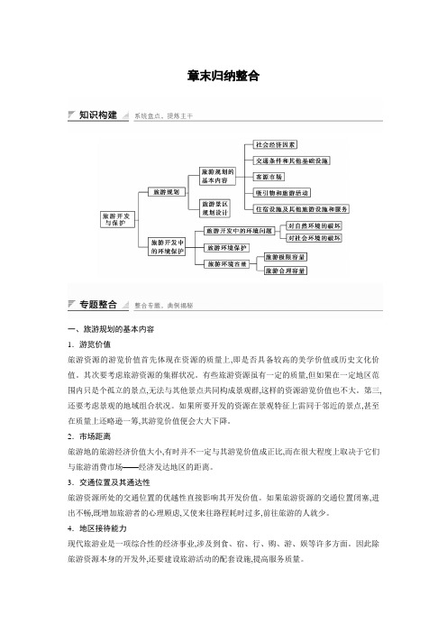 高中地理(人教版必选修3)第四章旅游开发与保护章末归纳整合