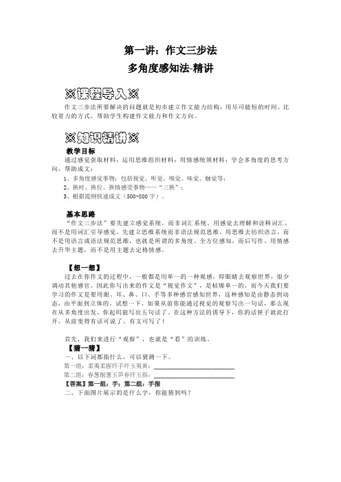作文三步法：全方位感知-精讲