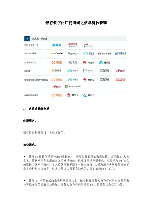 银行数字化厂商图谱之信息科技管理