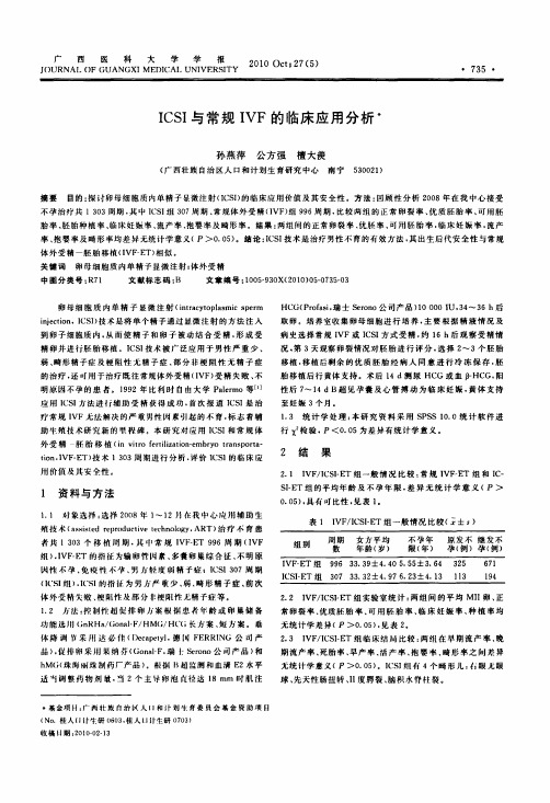 ICSI与常规IVF的临床应用分析