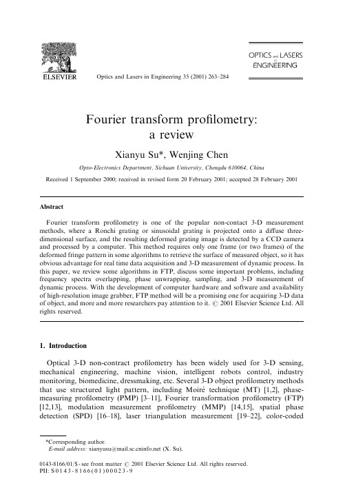 Fourier transform profilometry  a review