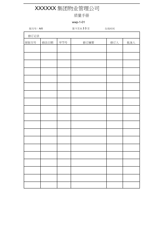 某物业公司质量手册
