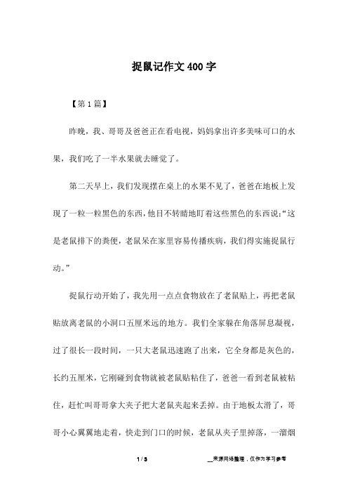 捉鼠记作文400字