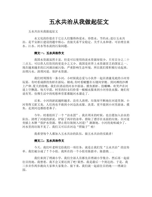 五水共治从我做起征文