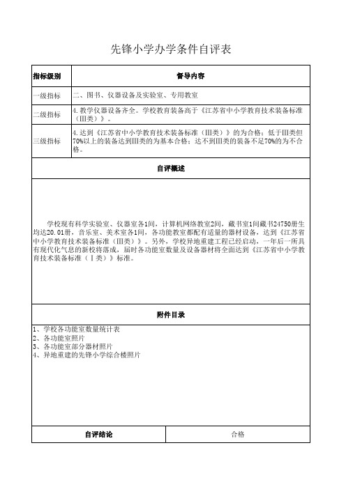 学校办学条件自评表4