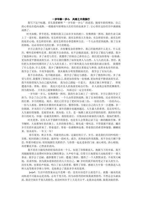 一岁年龄一岁心  风雨之中我独行