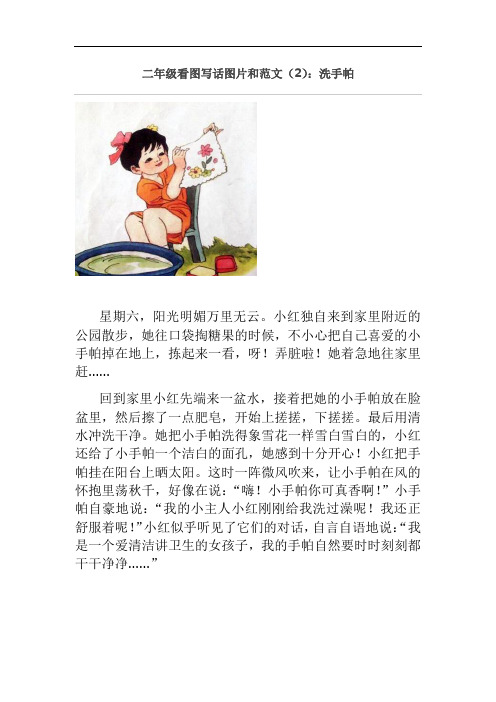 二年级看图写话(范文)--洗手帕