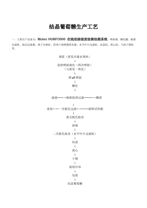 结晶葡萄糖生产工艺