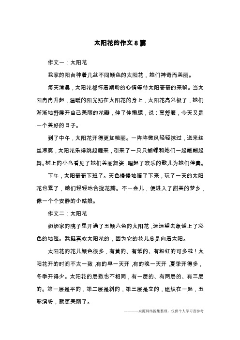 太阳花的作文8篇