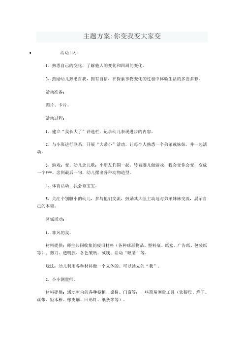 主题方案：你变我变大家变