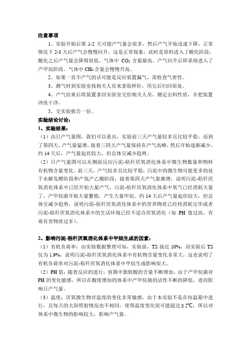 厌氧消化思考与总结模板