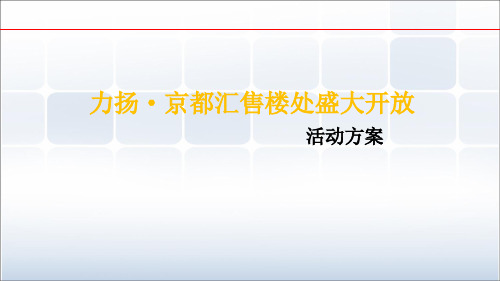 售楼处盛大开放活动方案