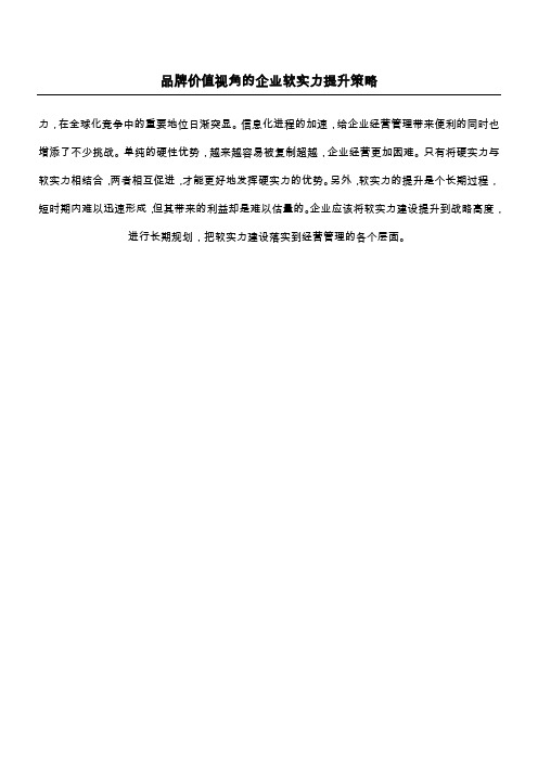 品牌价值视角的企业软实力提升策略_1