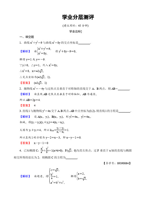 高中数学苏教版高二选修2-1学业分层测评：第2章_圆锥曲线与方程_2.6.3