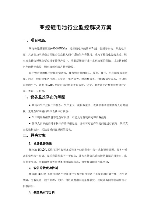 亚控锂电池行业监控解决方案