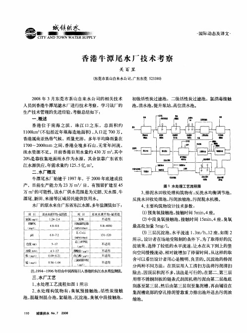 香港牛潭尾水厂技术考察