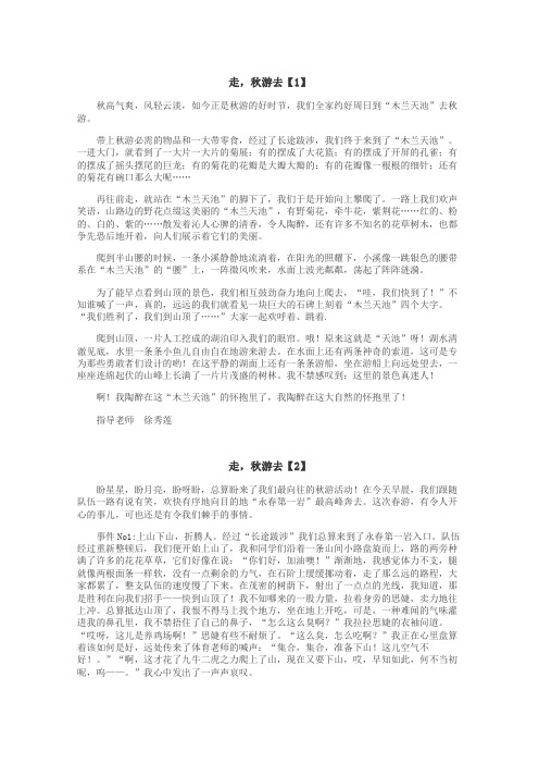 走，秋游去作文
