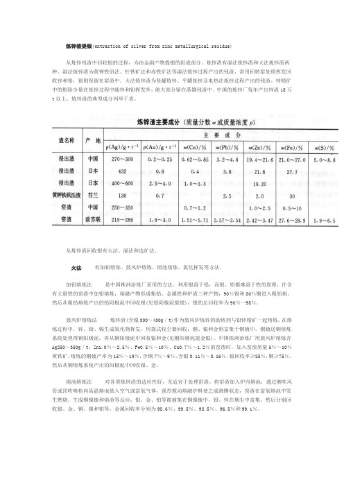 炼锌渣提银
