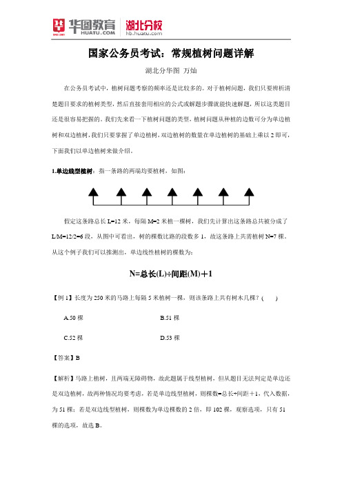 国家公务员考试：常规植树问题详解