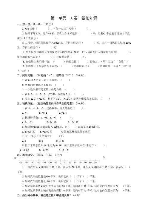 人教版六年级数学下册第一单元全优测评试卷附答案(共2套)