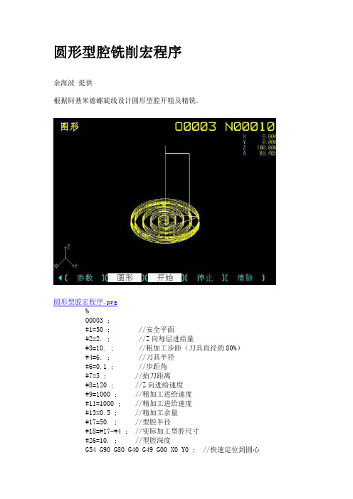 圆形型腔铣削宏程序