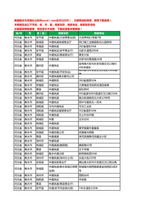 2020新版河北省衡水市中通快递工商企业公司商家名录名单联系电话号码地址大全64家
