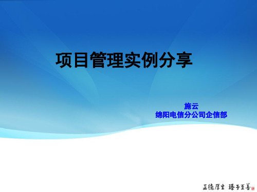 项目管理实例分享