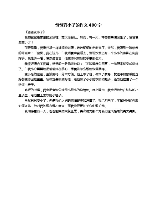 爸爸变小了的作文400字