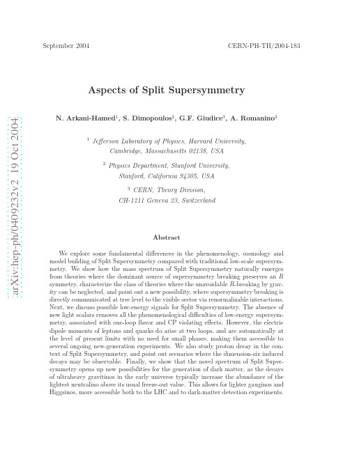Aspects of Split Supersymmetry